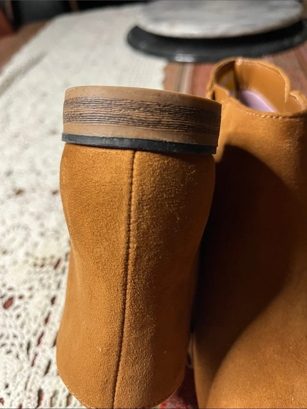 Cat & Jack vegan bootie rust suede inside zip size 3 unisex nonmaring sole